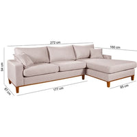 Sofá California 4 Lugares Linho Chaise Esquerda
