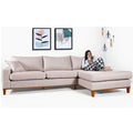 Sofá California 4 Lugares Linho Chaise Esquerda