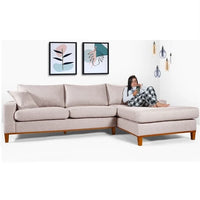 Sofá California 4 Lugares Linho Chaise Esquerda