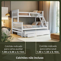 Treliche Com Cama Casal Madeira Maciça