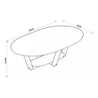 Mesa de Centro Oval Estilo Clássico  Elegance