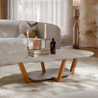 Mesa de Centro Oval Estilo Clássico  Elegance