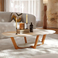 Mesa de Centro Oval Estilo Clássico  Elegance