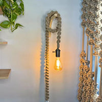 Kit 2 Luminárias Pendente Em Macramê Artesanal