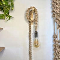 Kit 2 Luminárias Pendente Em Macramê Artesanal