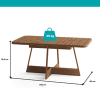 Conjunto de Jantar Élysée Rosé 160cm com 6 Cadeiras