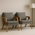Kit 2 Poltronas Mona Linho Estofada Decorativa Luxo