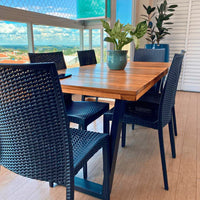 Kit 6 Cadeiras Rattan Preta Sala Jantar Área Gourmet