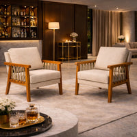 Poltrona Cadeira Decorativa Lumi Detalhe corda naútica
