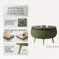 Mesa de Centro + Champanheira Corda Náutica Luxo10Lt