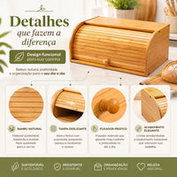 Porta-Pães de Bambu Natural
