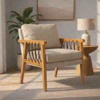 Poltrona Cadeira Decorativa Lumi Detalhe corda naútica