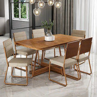 Conjunto de Jantar Élysée Rosé 160cm com 6 Cadeiras