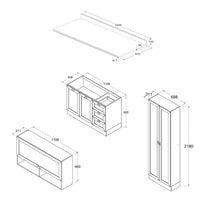 Armário de Cozinha Completo Ditália Denver 3 pcs