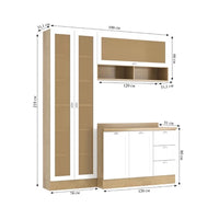 Armário de Cozinha Completo Ditália Denver 3 pcs