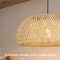Kit 3 Lustres Luminárias Teto Pendentes Palha Composição Bambu Fibra Natural