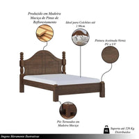 Cama de Casal Queen Size Madeira Maciça