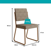 Conjunto de Jantar Élysée Rosé 160cm com 6 Cadeiras