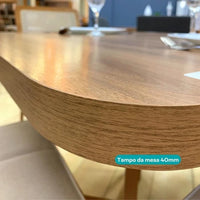 Conjunto de Jantar Élysée Rosé 160cm com 6 Cadeiras