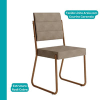 Conjunto de Jantar Élysée Rosé 160cm com 6 Cadeiras
