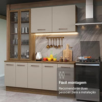 Armário De Cozinha Completa 190cm Com Cristaleira Agata
