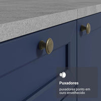 Armário de Cozinha Compacta 180 cm Branco/Azul Vik