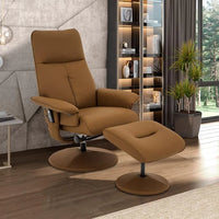 Poltrona de Massagem Reclinável e Giratória Arizona caramelo