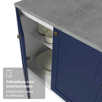 Armário de Cozinha Compacta 180 cm Branco/Azul Vik