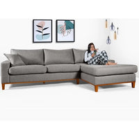 Sofá California 4 Lugares Linho Chaise Esquerda