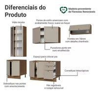 Armário de Cozinha Completa 270 cm Rustic/Crema