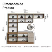 Armário de Cozinha Completa 270 cm Rustic/Crema