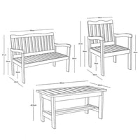 Conjunto para Jardim em Madeira Maciça Robust com Almofada