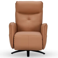 Poltrona de Massagem Reclinável Elétrica com Aquecimento couro caramelo