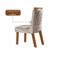Conjunto Sala de Jantar Mesa Nuance com Tampo de Vidro 6 Cadeiras Atena