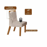 Conjunto Sala de Jantar Mesa Nuance com Tampo de Vidro 6 Cadeiras Atena