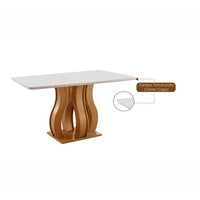 Conjunto Sala de Jantar Mesa Nuance com Tampo de Vidro 6 Cadeiras Atena