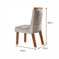 Conjunto Sala de Jantar Mesa Nuance com Tampo de Vidro 6 Cadeiras Atena