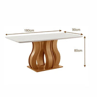 Conjunto Sala de Jantar Mesa Nuance com Tampo de Vidro 6 Cadeiras Atena